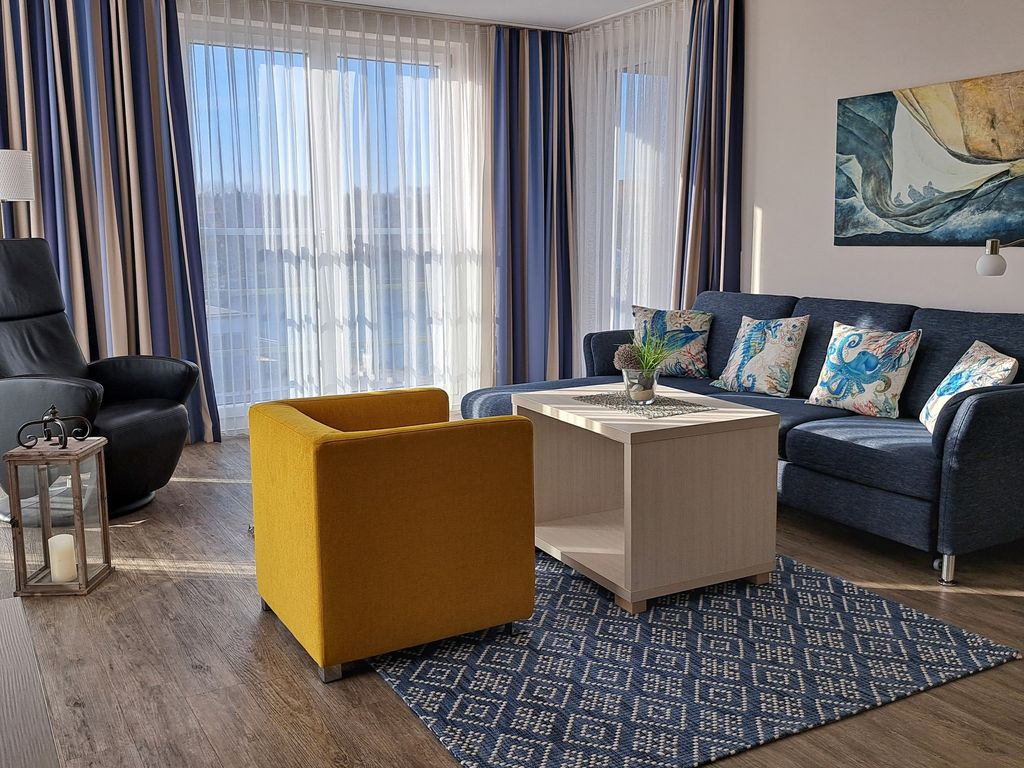 Apartment 39 "Hafentraum", Blickrichtung Binnenhafen West/Innenstadt