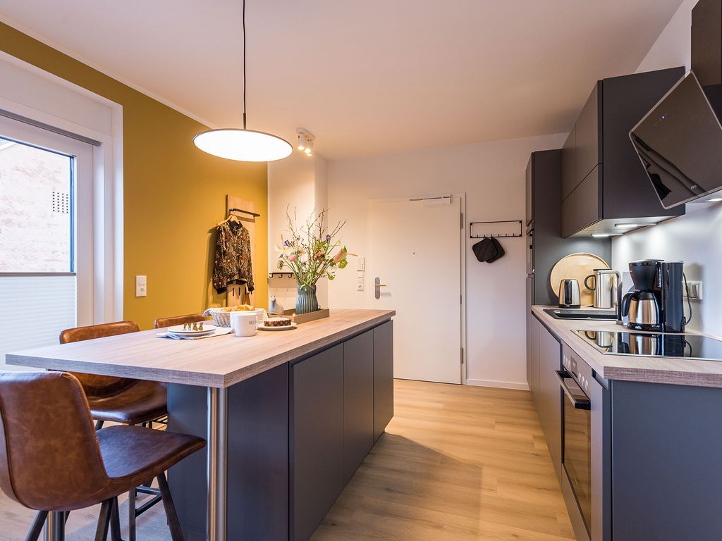 Peter’s Lodge Grömitz: Küche einer Ferienwohnung