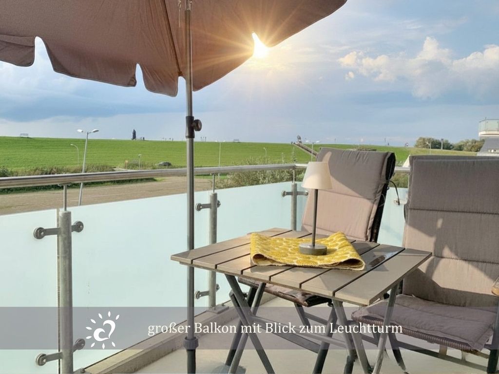 Ferienwohnung  Deichkind de BAAB Nordseeluft vom Balkon aus schnuppern