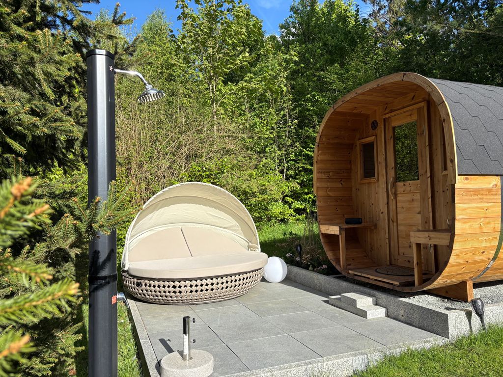 Ferienhaus Frankenwald 80qm unweit vom See in Lichtenberg - Sauna, Klima, Kamin, Garten - Bad Steben - Hof Saale