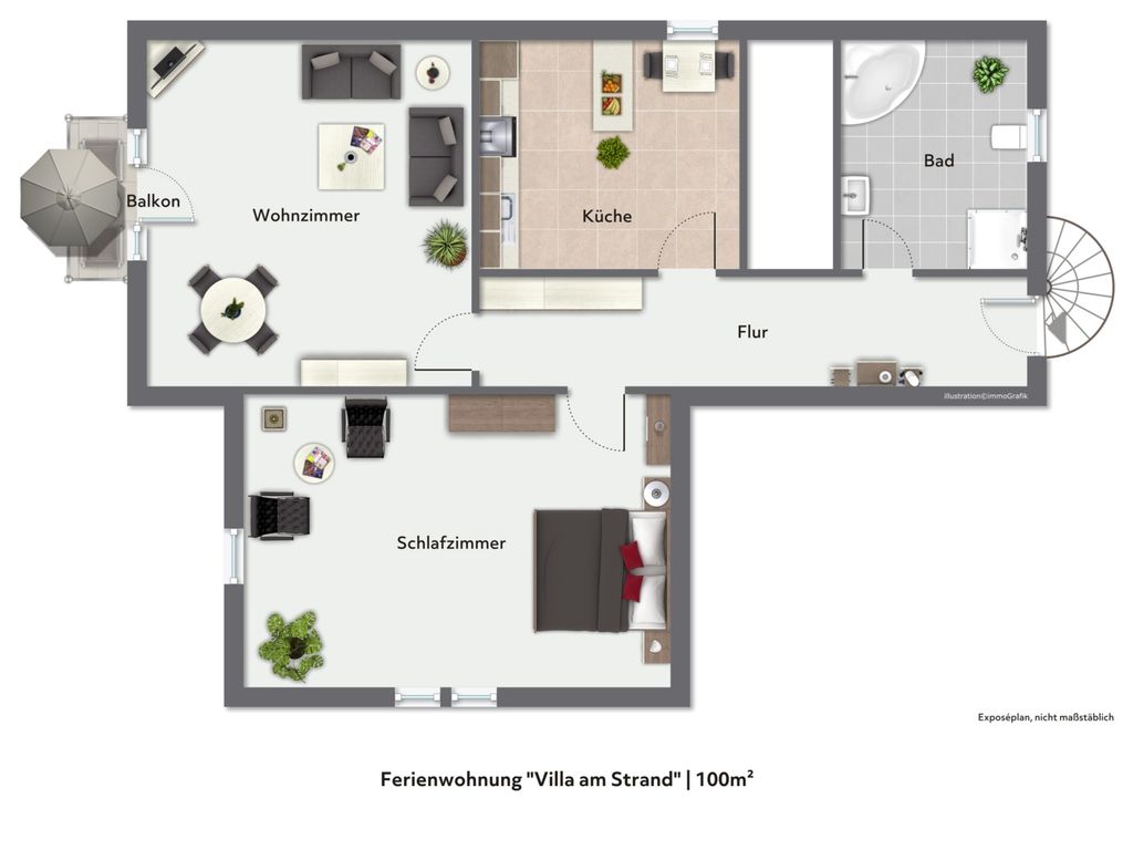 Ferienwohnung "Villa am Strand" am Schweriner See