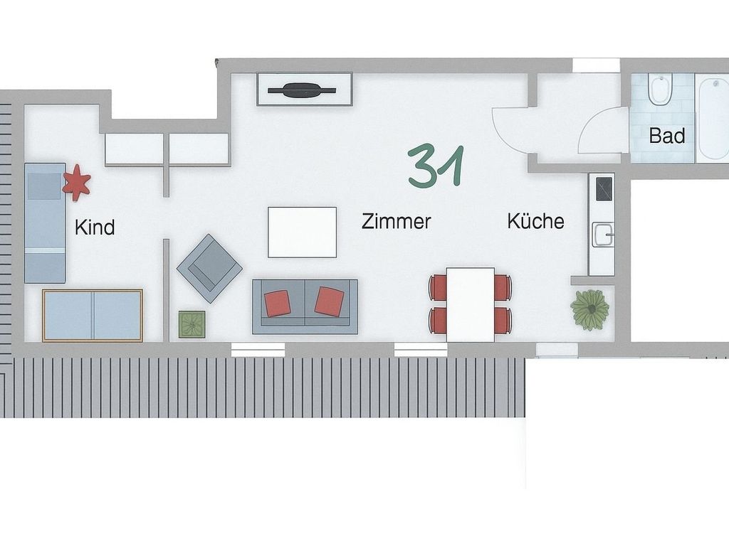 Ferienwohnung  NW 31  Meerblick