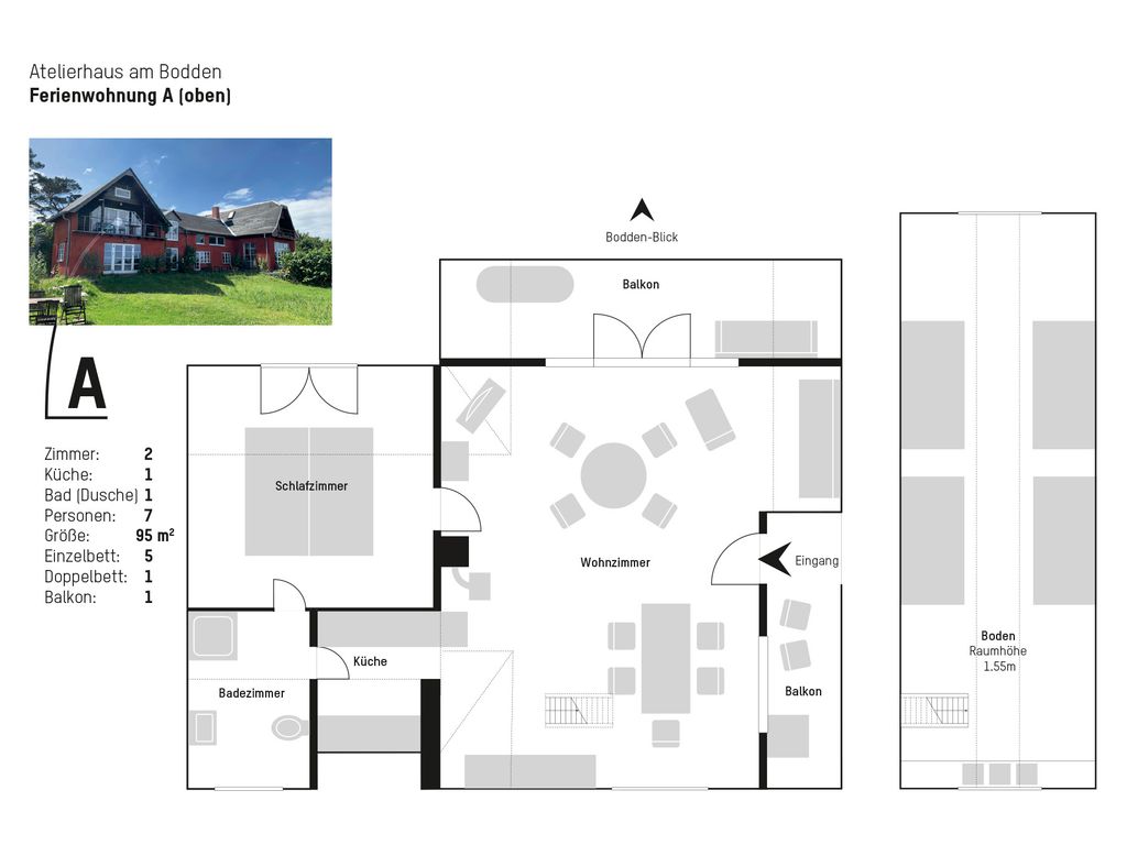 Atelierhaus am Bodden FeWo A (oben)