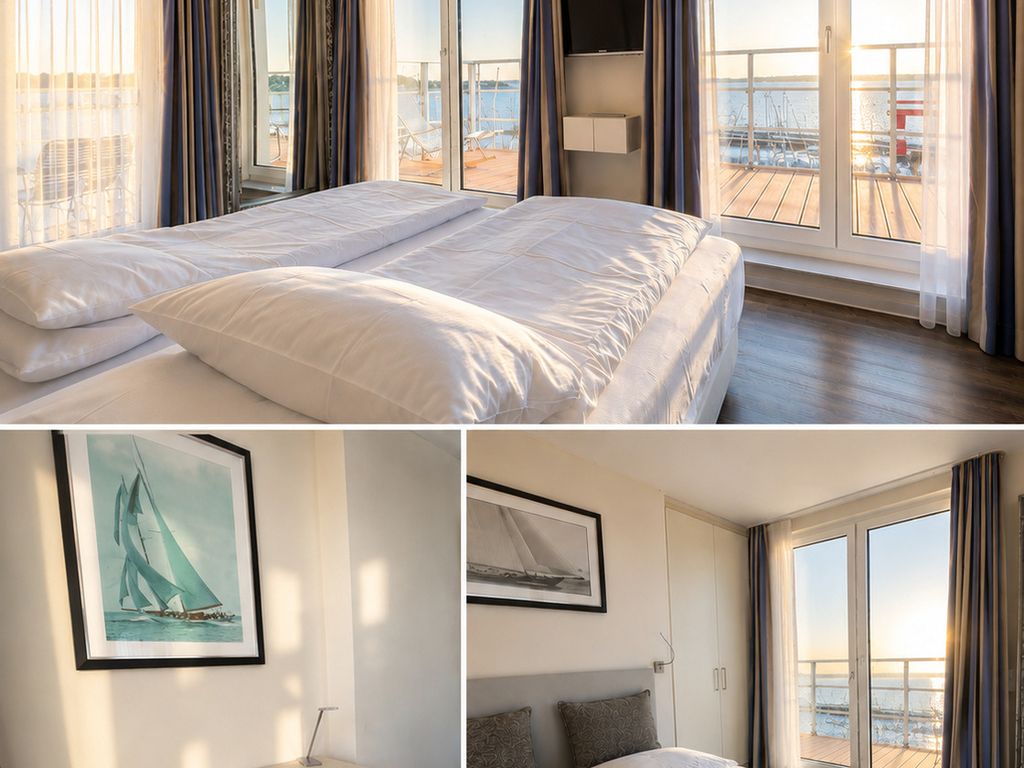 Apartment 35, "Captain's View", Blickrichtung offenes Meer, Binnenhafen, Strand