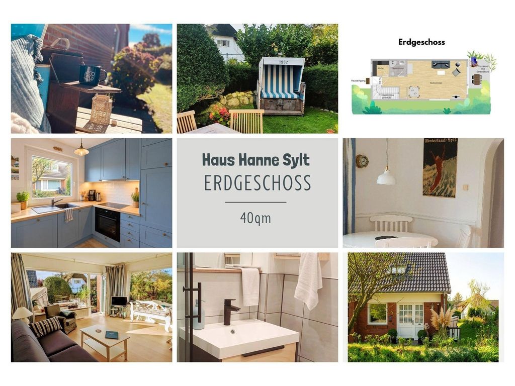 Haus Hanne Sylt ♥ Ferienwohnung mit Terrasse/Garten für 2 Personen