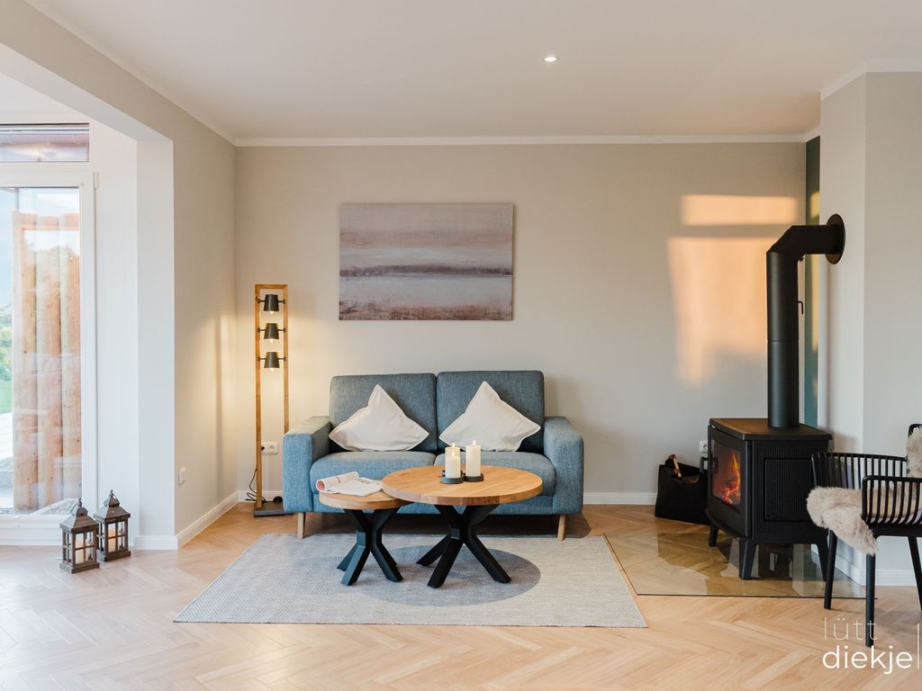 Lütt Diekje – Luxus mit Meerblick, Sauna & Kamin