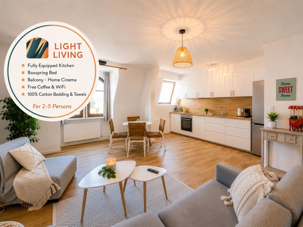 Cinema Apartment Magdeburg - Balkon & Beamer