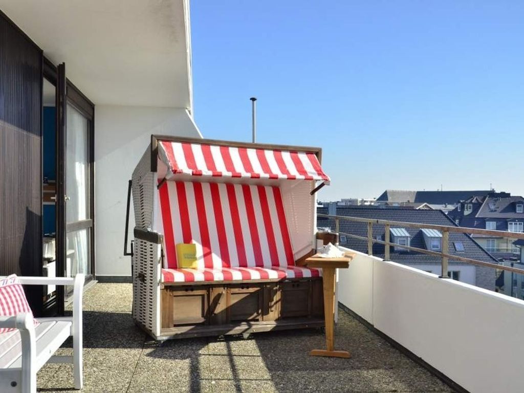 Haus Weststrand Westerland – Dachterrasse mit eigenem Strandkorb