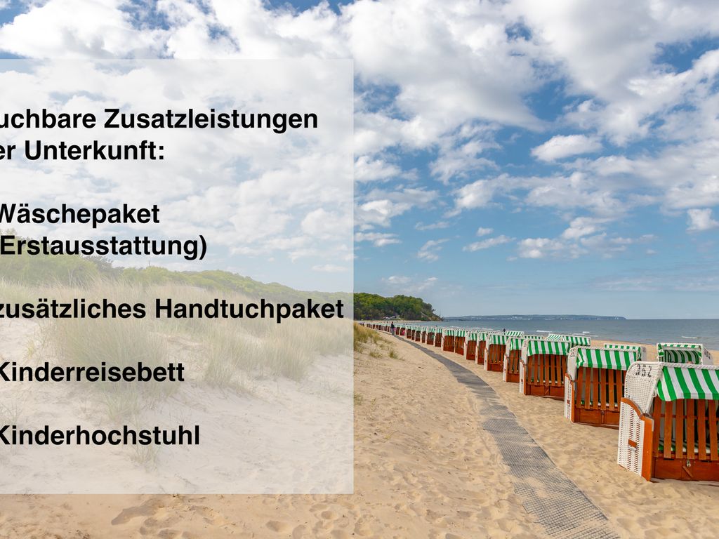 Haus am Kurpark 1 Baabe – Terrasse mit Strandkorb und angrenzendem Garten