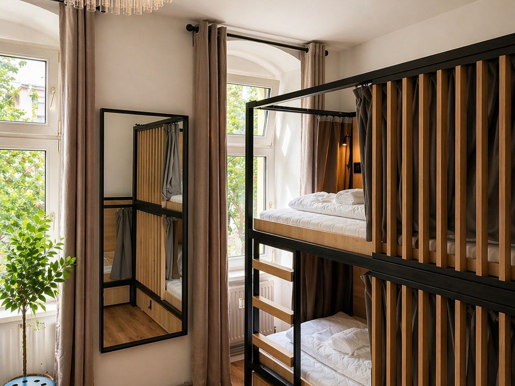 Privates Dreibettzimmer mit modernem Design (Berlin Sleep Club)