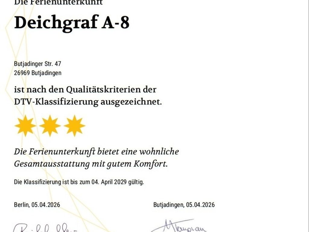 3-Sterne Ferienwohnung Deichgraf A-8, Nordsee  Burhave mit Balkon, Parkplatz, Pool & Sauna, WLAN