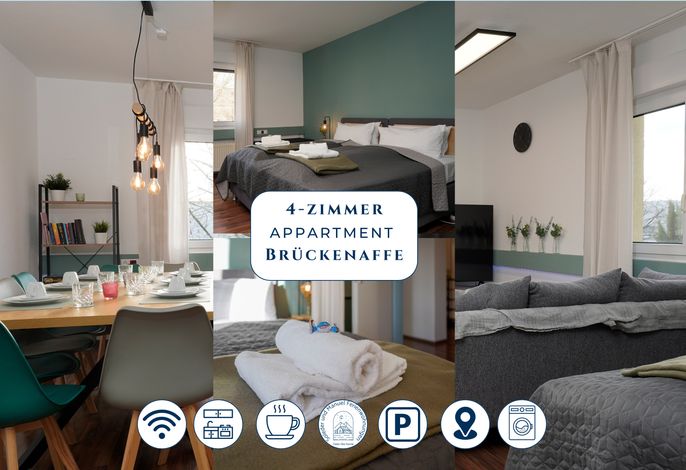Süden von HD - 4 Schlafzimmer - 10 Personen - Haustier und Familienfreundlich 96qm  / App. Brückenaffe