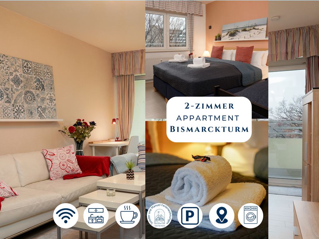 Süden von HD - 2 Schlafzimmer - 5 Personen - 68qm - Balkon - Haustier- und Familienfreundlich / Bismarckturm