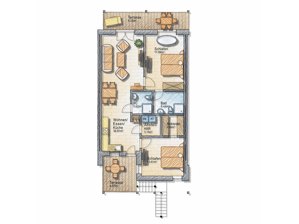 Ocean Two Bedroom mit Badewanne