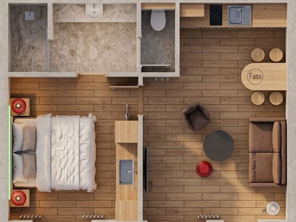 2 Zimmer Apartment mit Küche