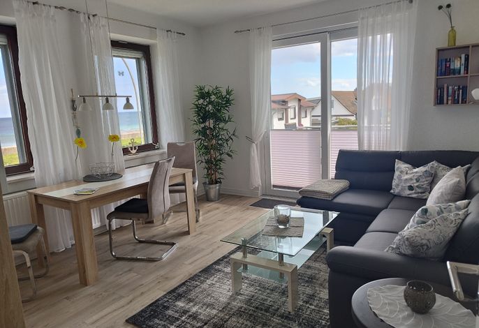 Ferienwohnung mit Meerblick, 2 Schlafzi. Box-Bett, Süd- Balkon -eig. Parkplatz- Glasfaser