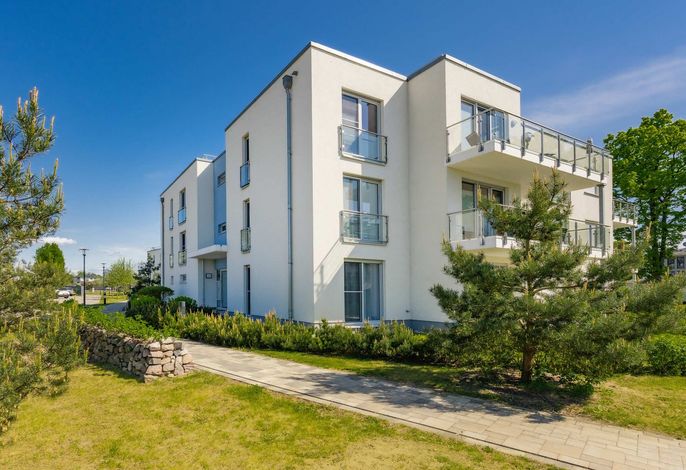 Moderne Ferienwohnung mit Balkon, Sauna und Gartenblick am Stettiner Haff
