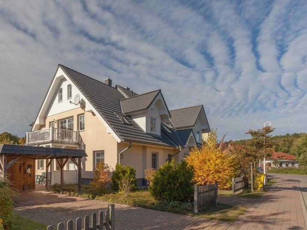 Außenansicht des charmanten Ferienhauses Sanddorn in Kölpinsee