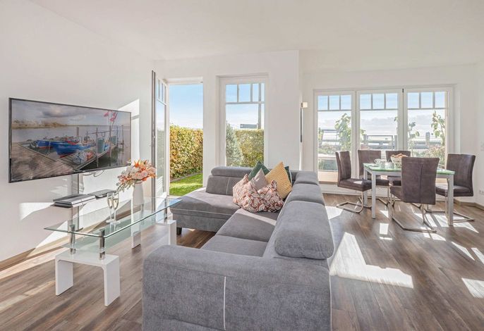 Moderne Ferienwohnung mit Terrasse & Seeblick – nur 350 m zum Haff