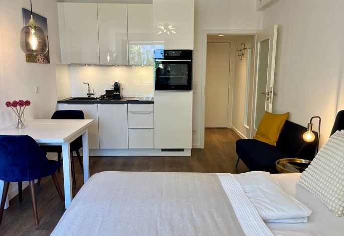 Kleine, aber feine Wohnung für 2 Gäste + Hund in bester Lage.