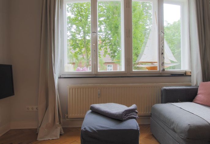 Gemütliche 50 m²-Ferienwohnung für 5 Personen mit Wlan und Sitzmöglichkeit auf dem Grundstück