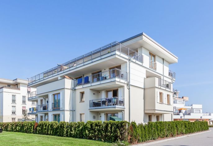 Villa Sanddorn Wohnung 16 – 3 Zimmer, Dachterrasse, Meerblick & strandnah für bis zu 4 Personen