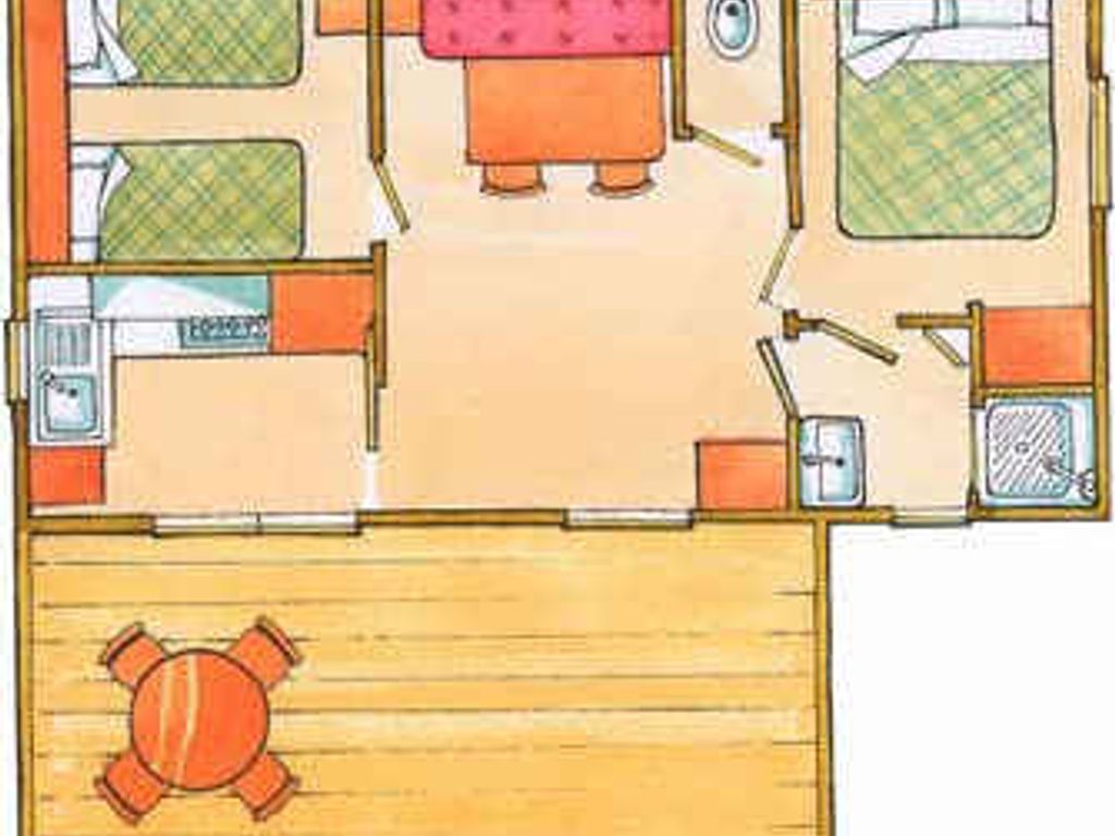 Mobilehome mit Klimaanlage und Veranda