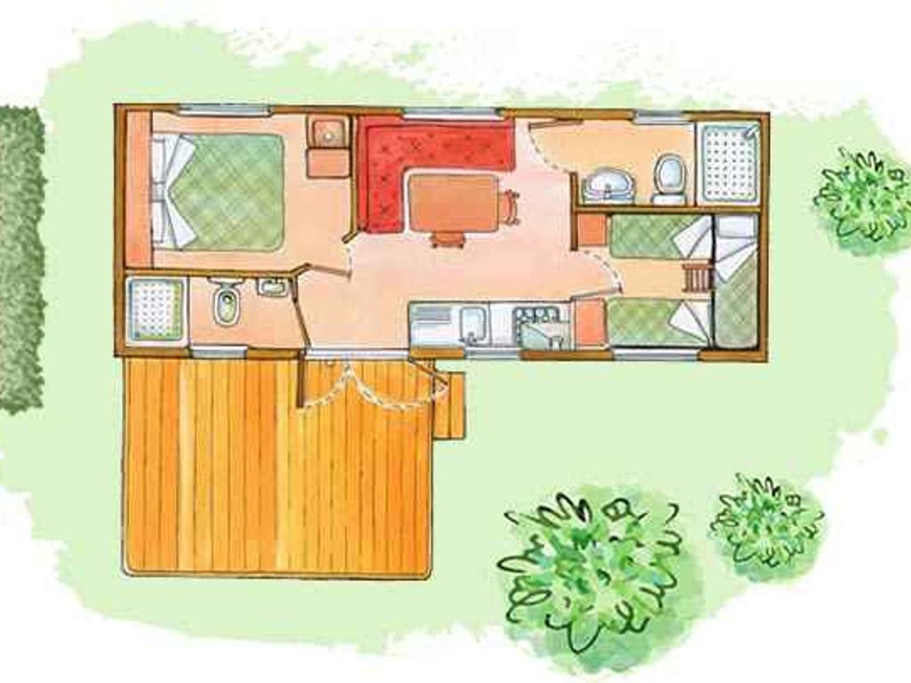 Mobilehome mit Veranda und Klimaanlage