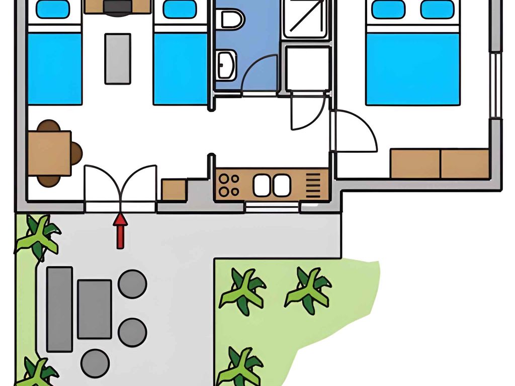 Bungalow mit Terrasse und Grill