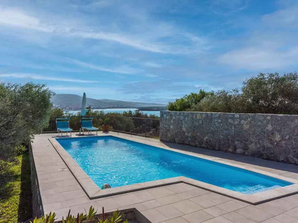 Villa mit Swimmingpool umgeben von mediterraner Natur