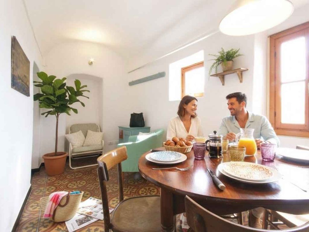 Ferienwohnung mit Klimaanlage und Dachterrasse mit Meerblick
