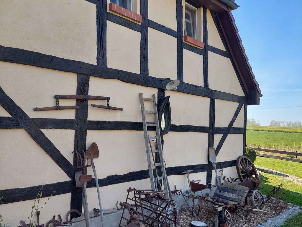 Ferienhaus mit Kaminofen, Terrasse und Blick in die Natur