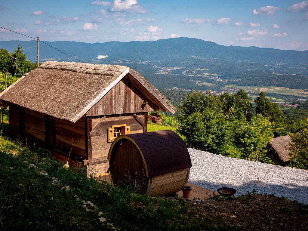 Hütte mit Whirpool und Sauna