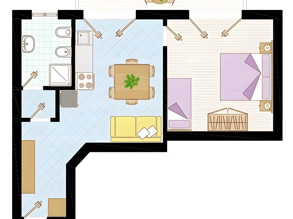 Ferienwohnung mit Klimaanlage und Balkon