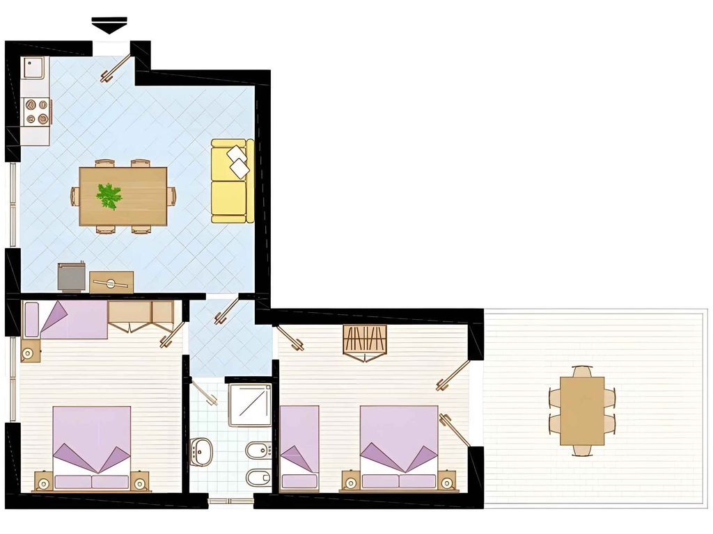 Ferienwohnung mit Klimaanlage und Balkon