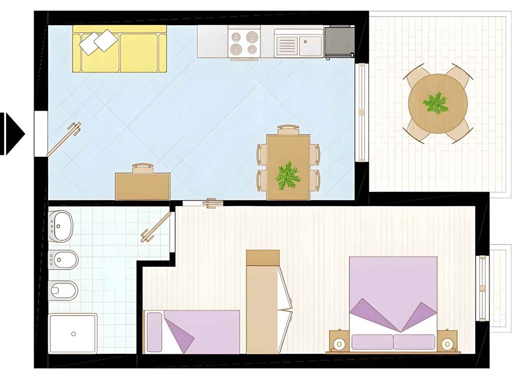 Ferienwohnung mit Klimaanlage und Balkon