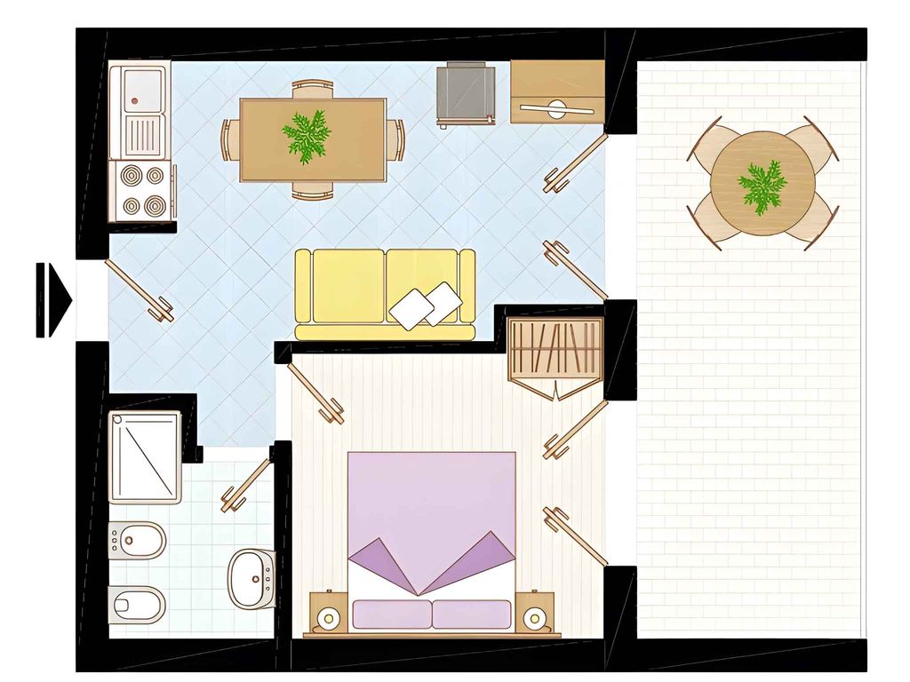 Ferienwohnung mit Balkon und Klimaanlage