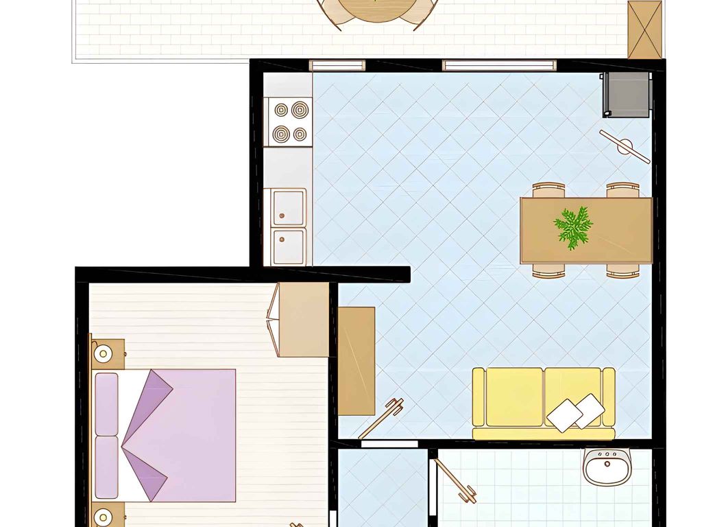 Ferienwohnung mit Balkon und Klimaanlage