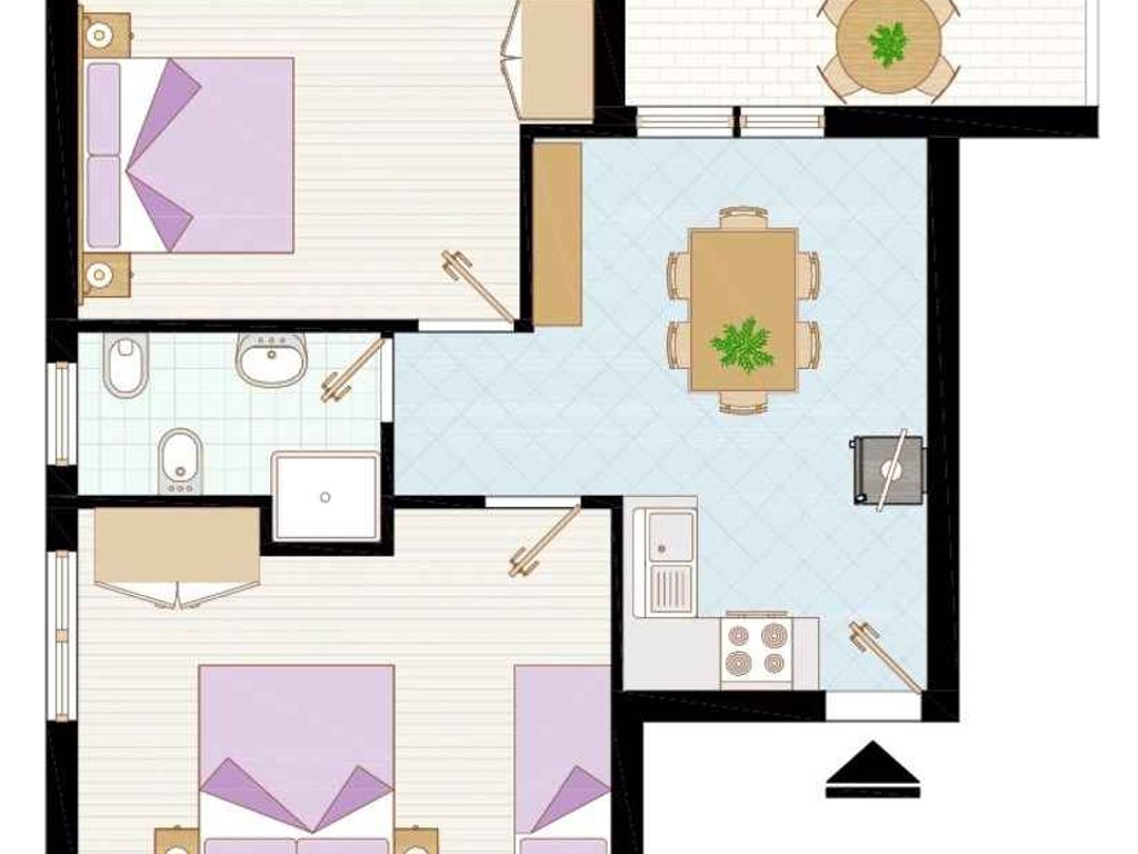Ferienwohnung mit Klimaanlage und Balkon
