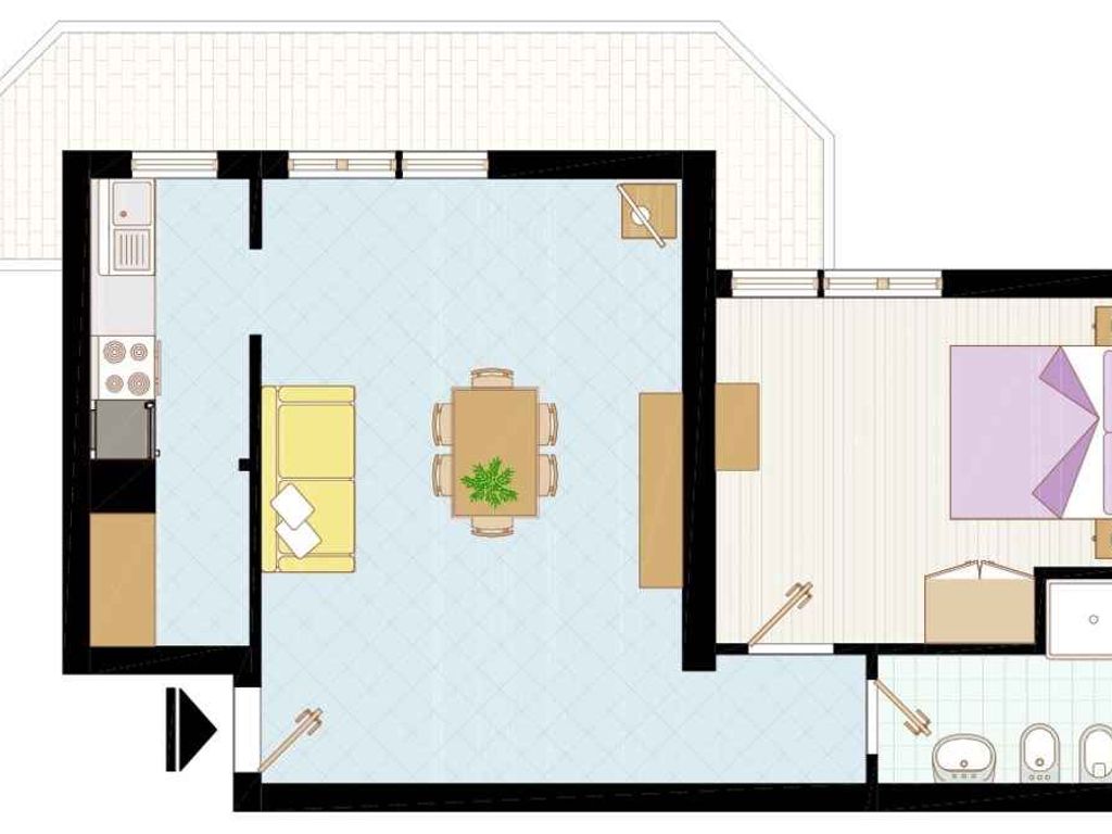 Ferienwohnung mit Klimaanlage und Balkon