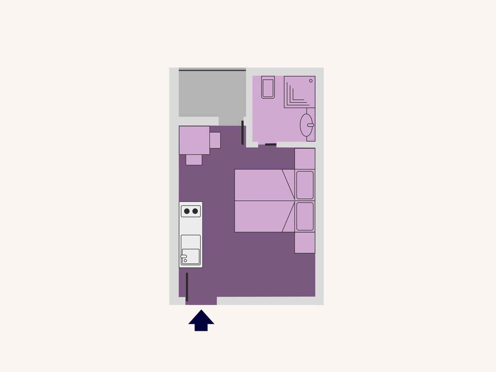 Studio mit Klimaanlage, Balkon und Pool