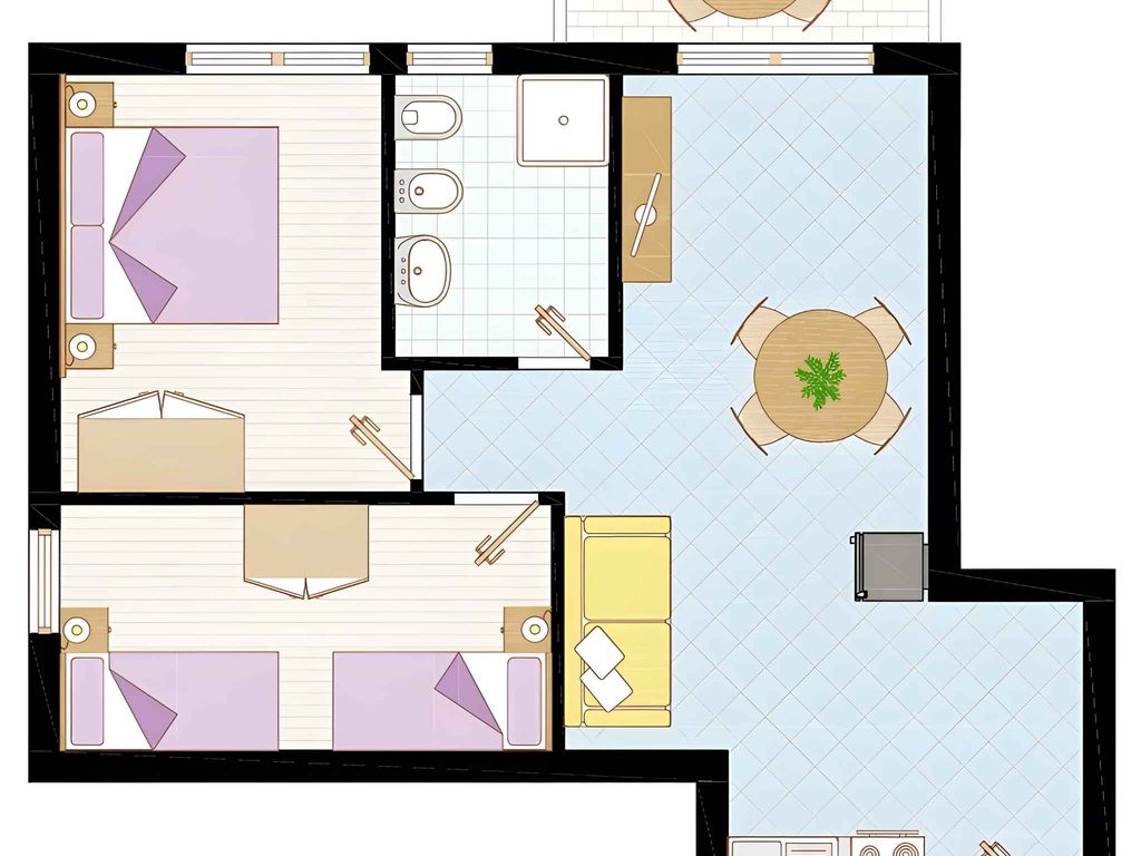 Ferienwohnung mit Balkon und Klimaanlage