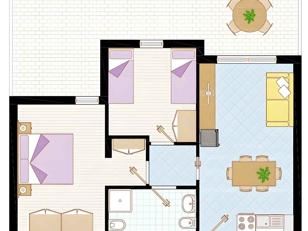 Ferienwohnung mit Balkon und Klimaanlage