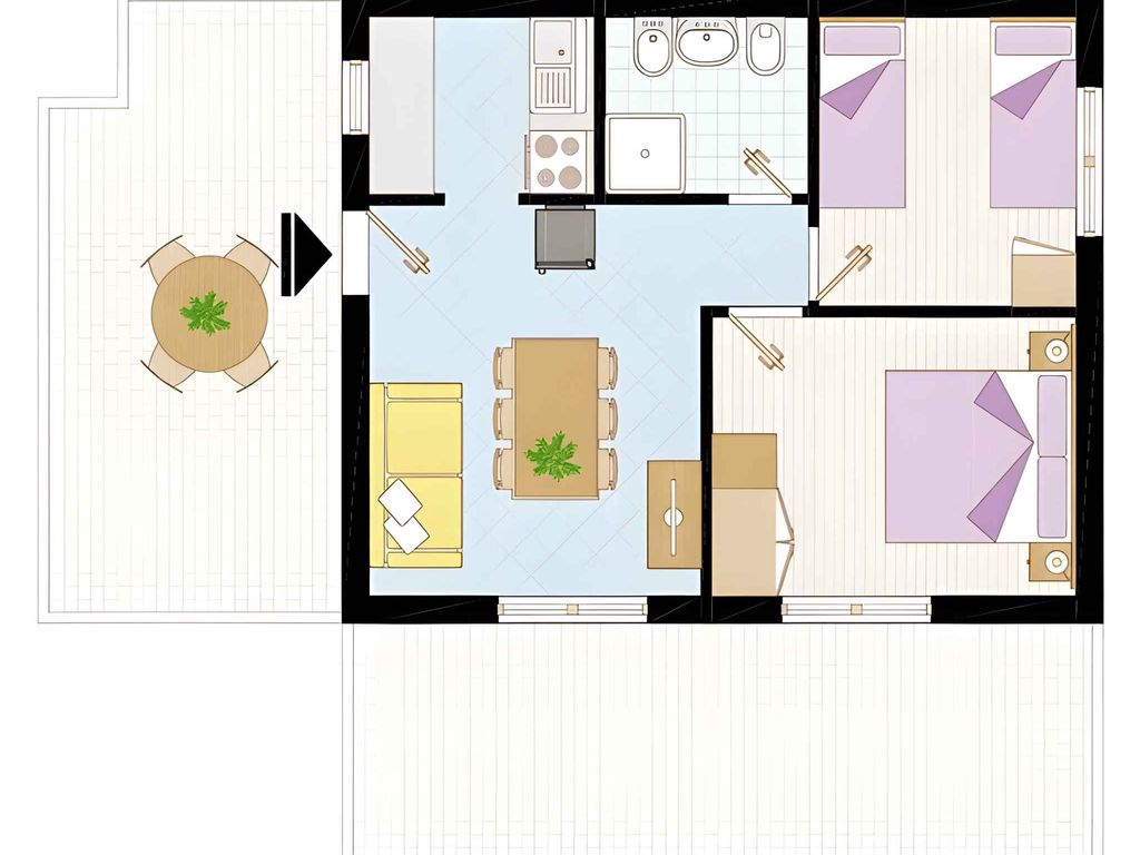 Ferienwohnung mit Balkon und Klimaanlage