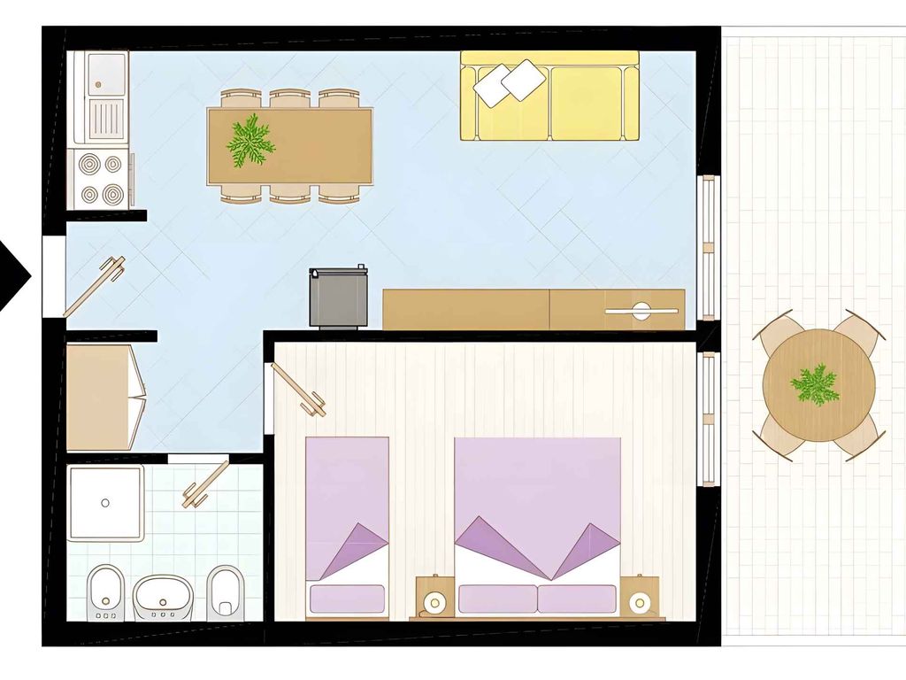Ferienwohnung mit Balkon und Klimaanlage