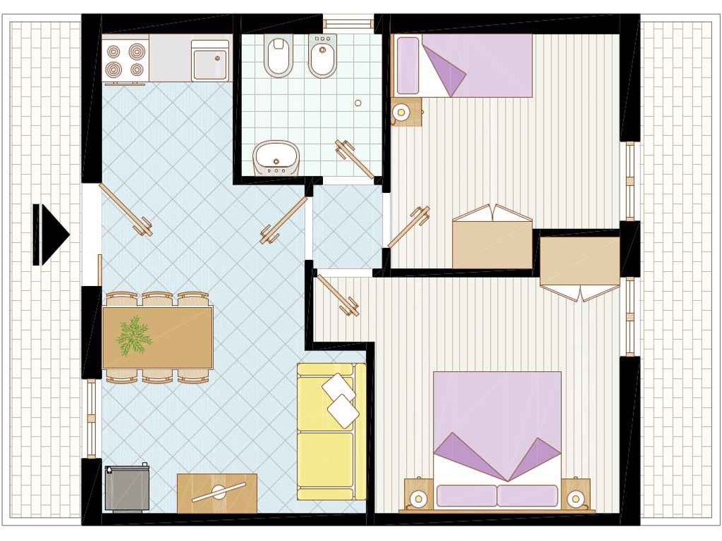 Ferienwohnung mit Balkon und Klimaanlage