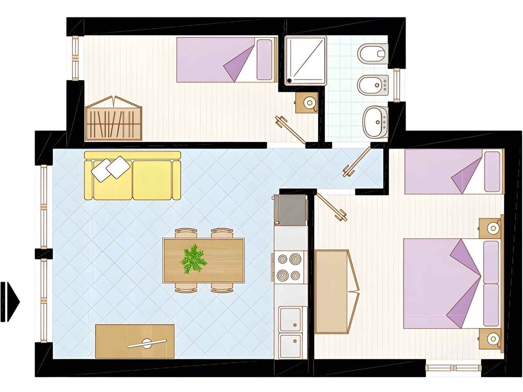 Ferienwohnung mit Klimaanlage und Balkon