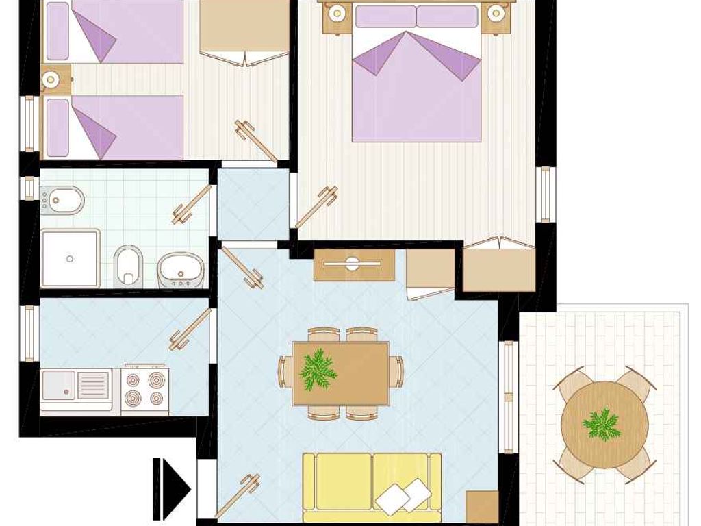 Ferienwohnung mit Balkon und Klimaanlage