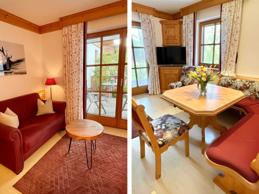 Wohnzimmer-Ferienwohnung-Alpenrose-Haus-am-Wiesbach-Chiemgau-Bayern