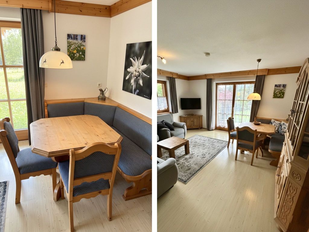 Wohnzimmer Boutique Ferienwohnung „Enzian“ im Haus am Wiesbach